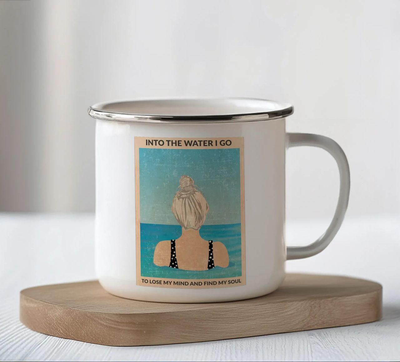 Nell'acqua tazza in smalto da MURLJASTROSHOP