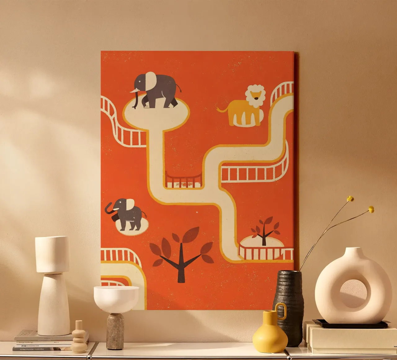 Retro Pop Zoo canvas by THE LATEST SHOP