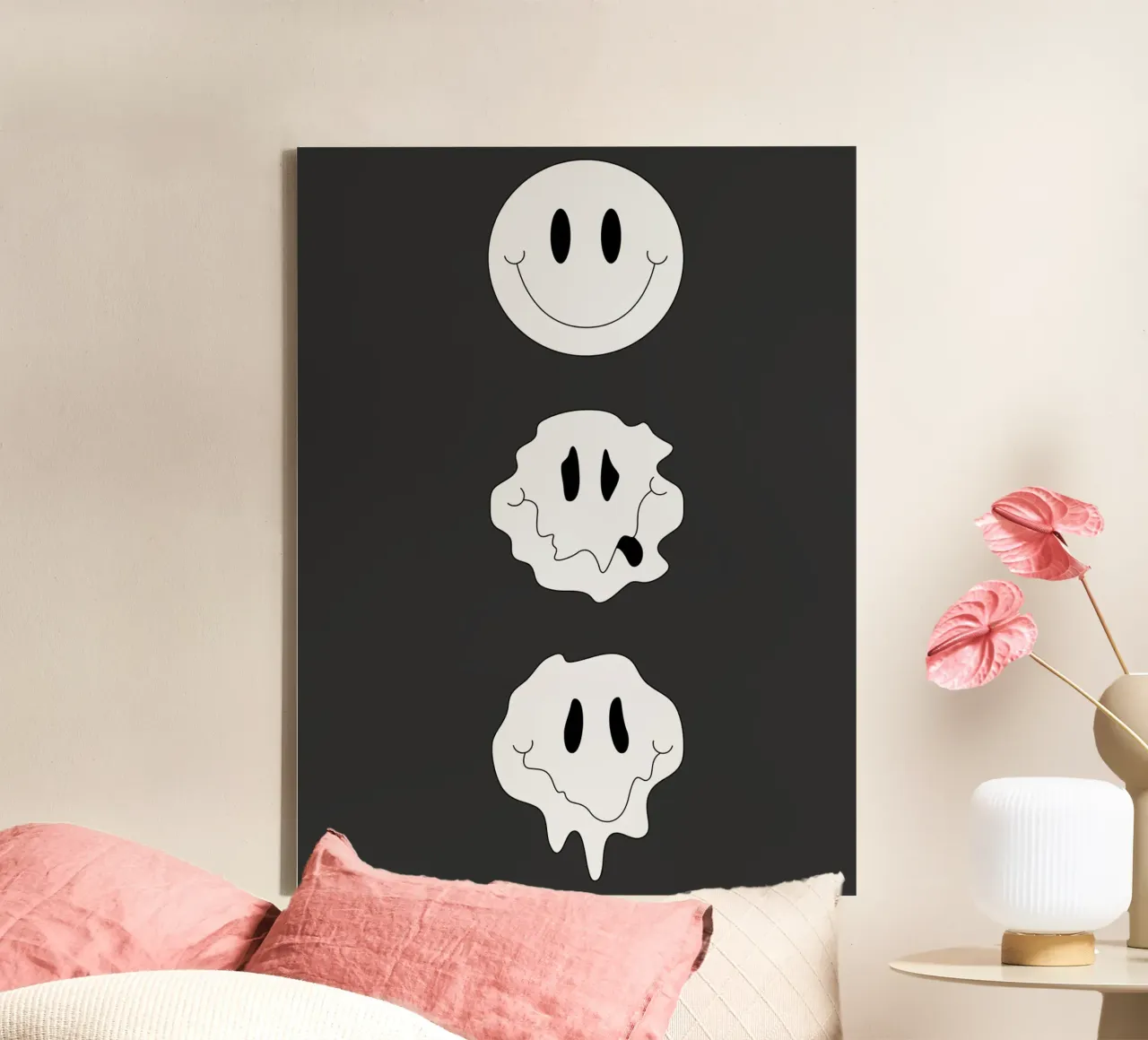 MELTING SMILEY canvas with Floater frame by Einfach Uebel