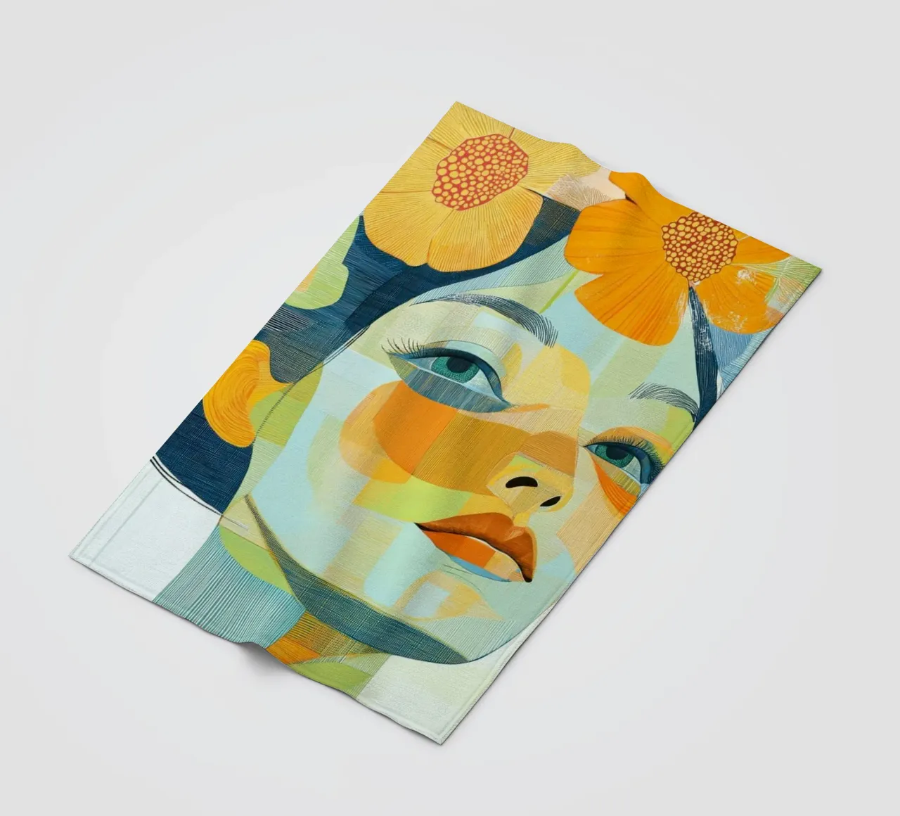 Femme avec des fleurs dans les cheveux plaid polaire de Imagine