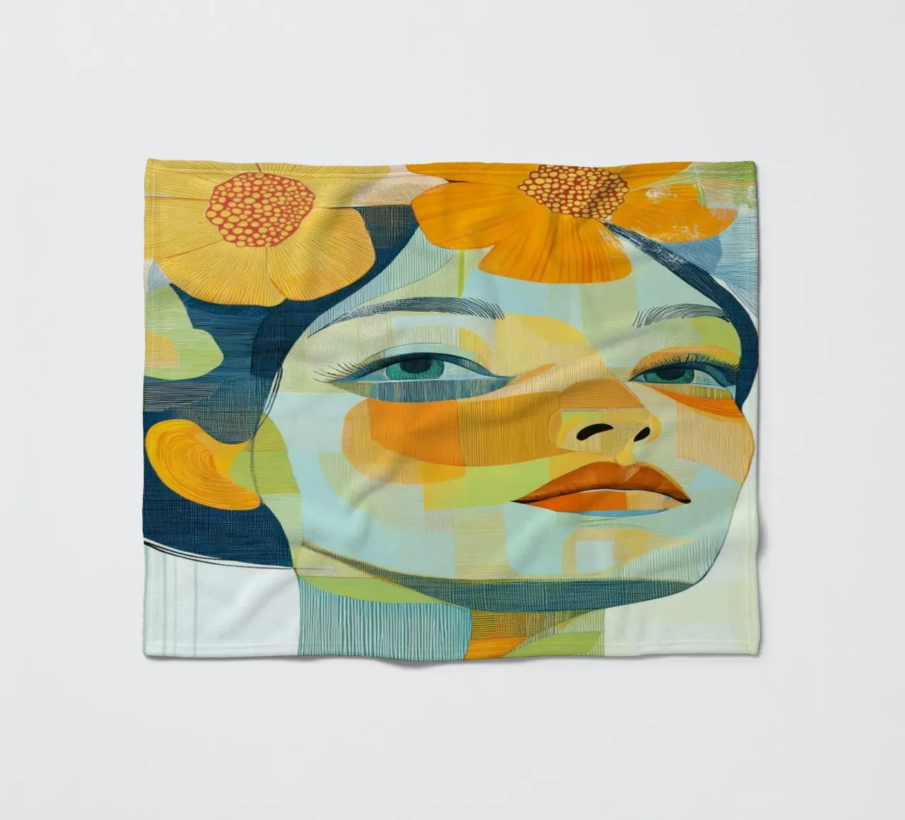 Femme avec des fleurs dans les cheveux plaid polaire de Imagine
