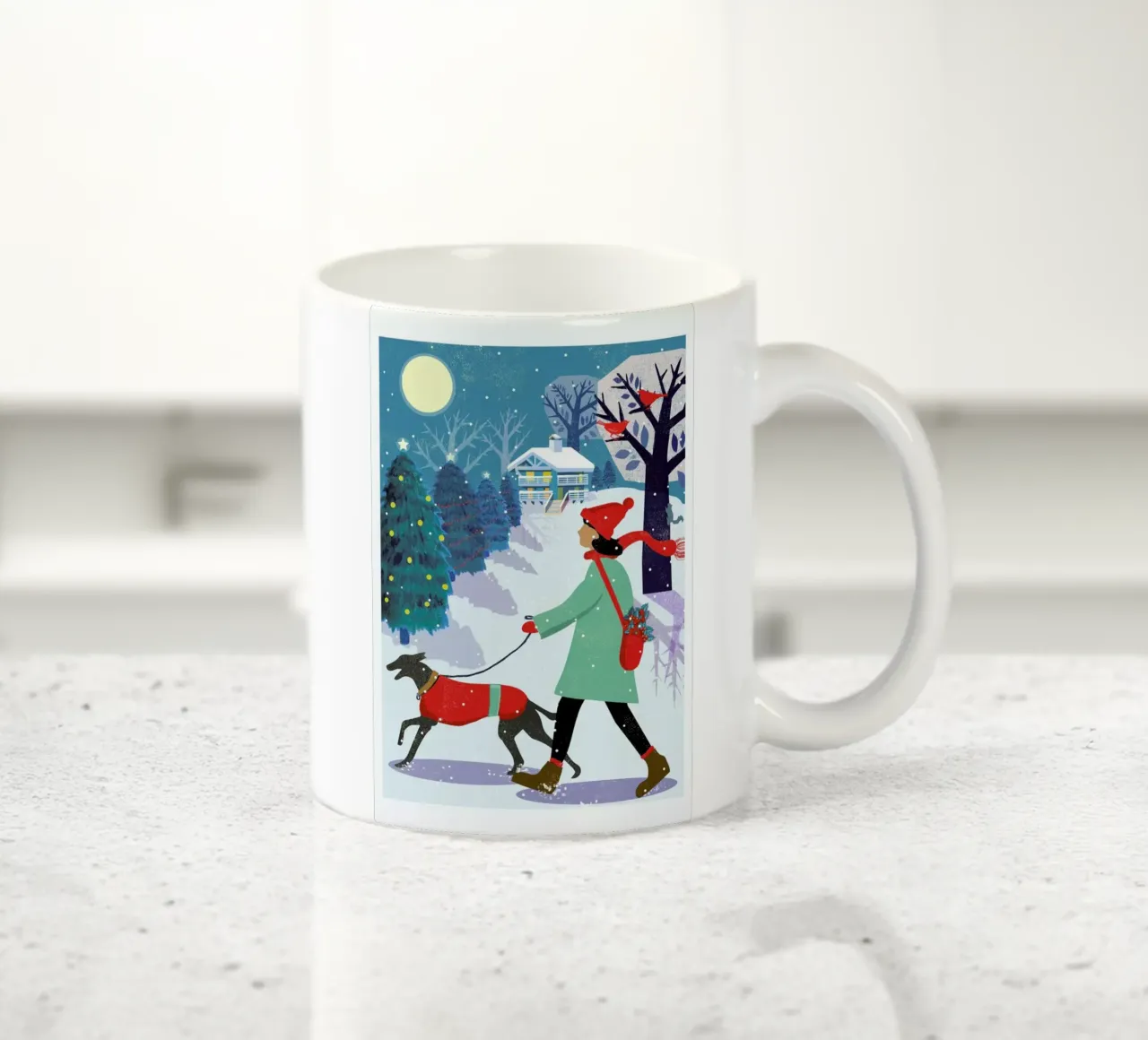 Whippet Walk Keramik Tasse von Rocket68