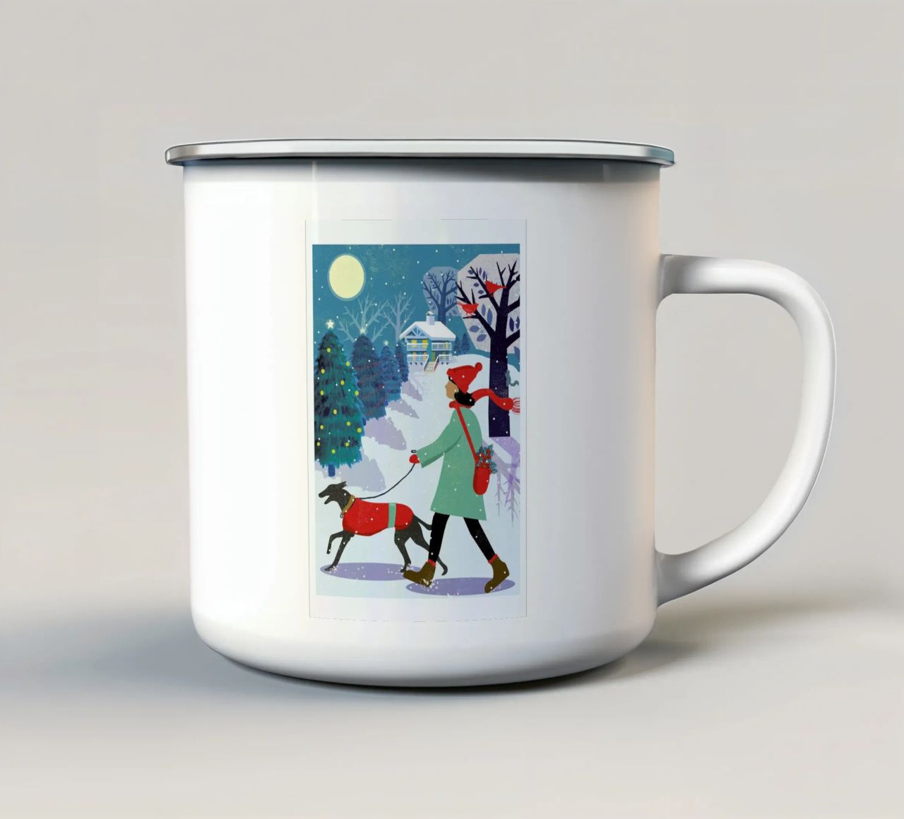 Whippet Walk tazza in smalto da Rocket68