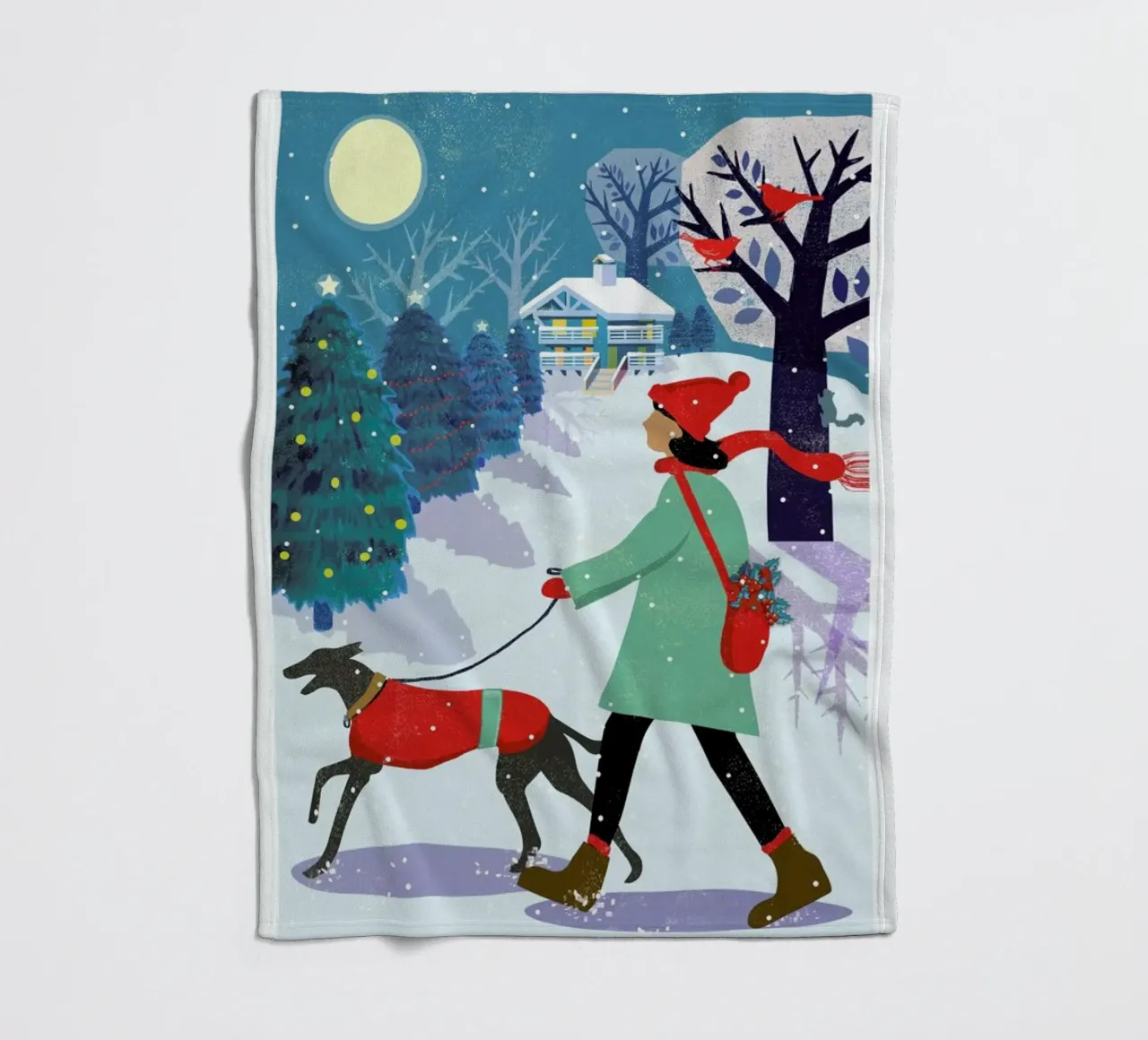 Whippet Walk manta de franela de Rocket68
