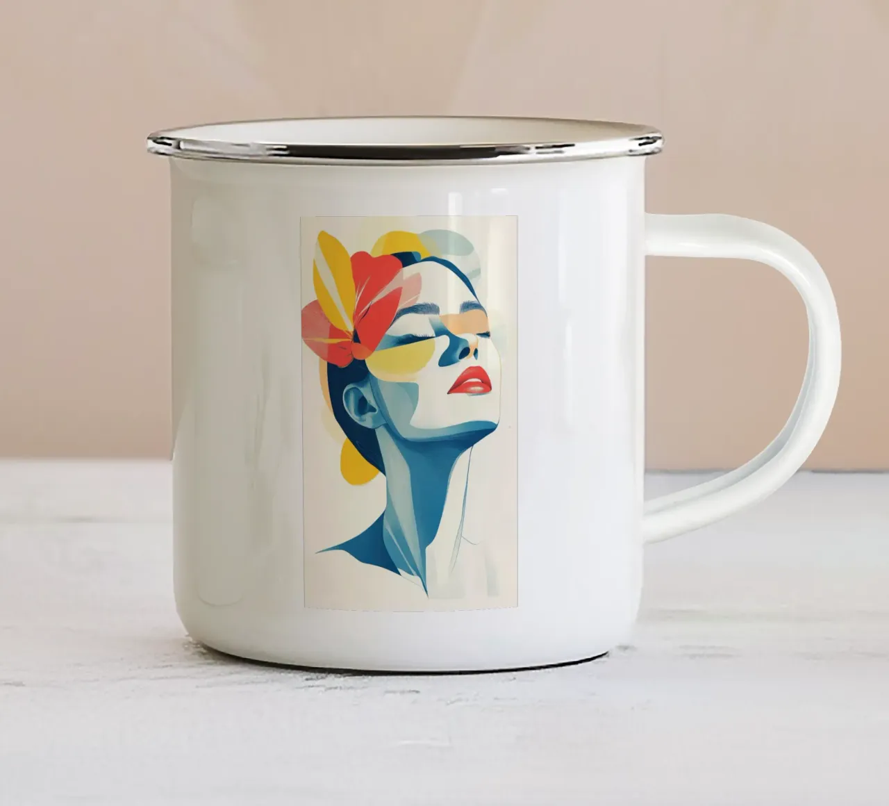 Donna astratta tazza in smalto da Imagine