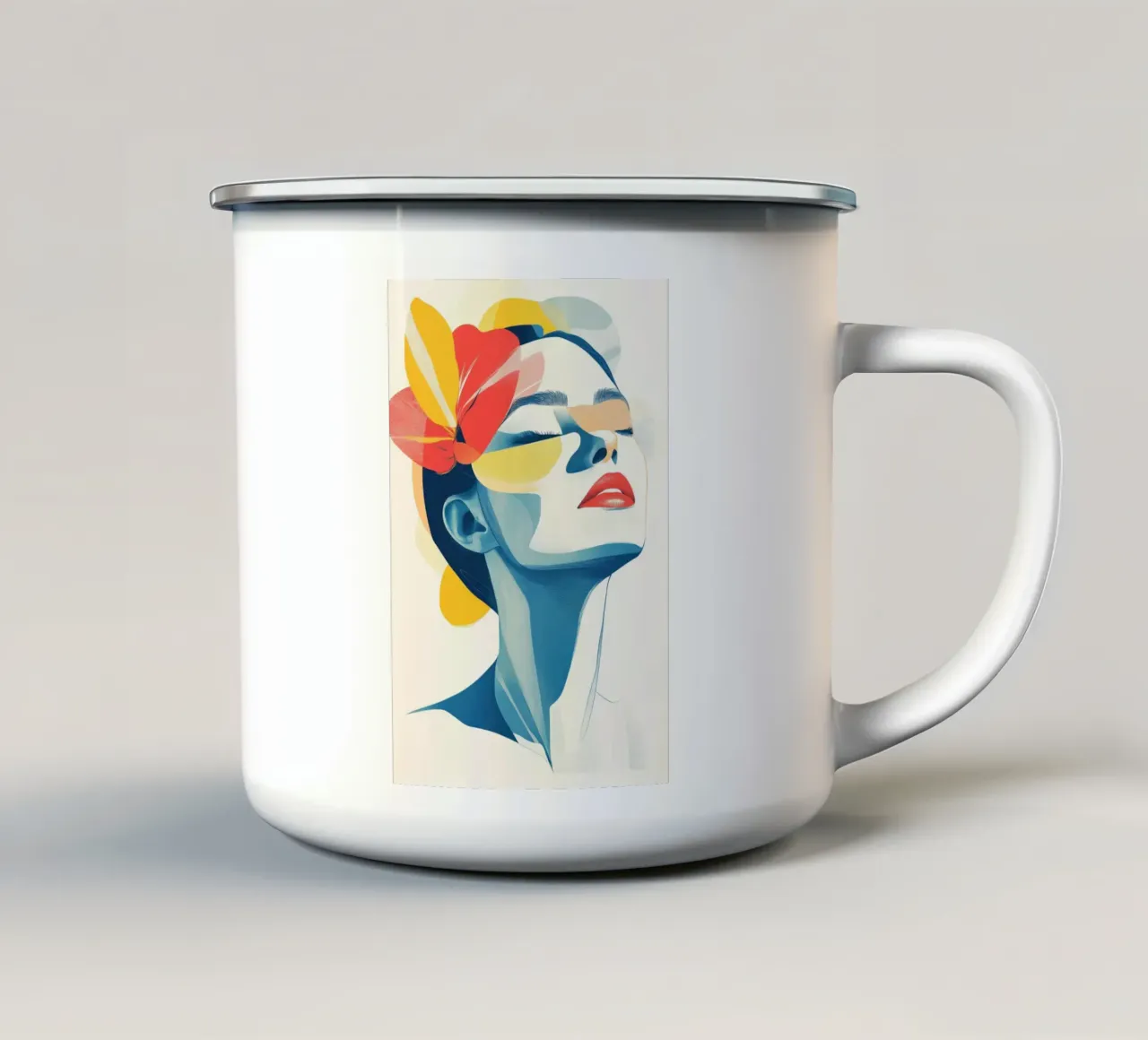 Donna astratta tazza in smalto da Imagine