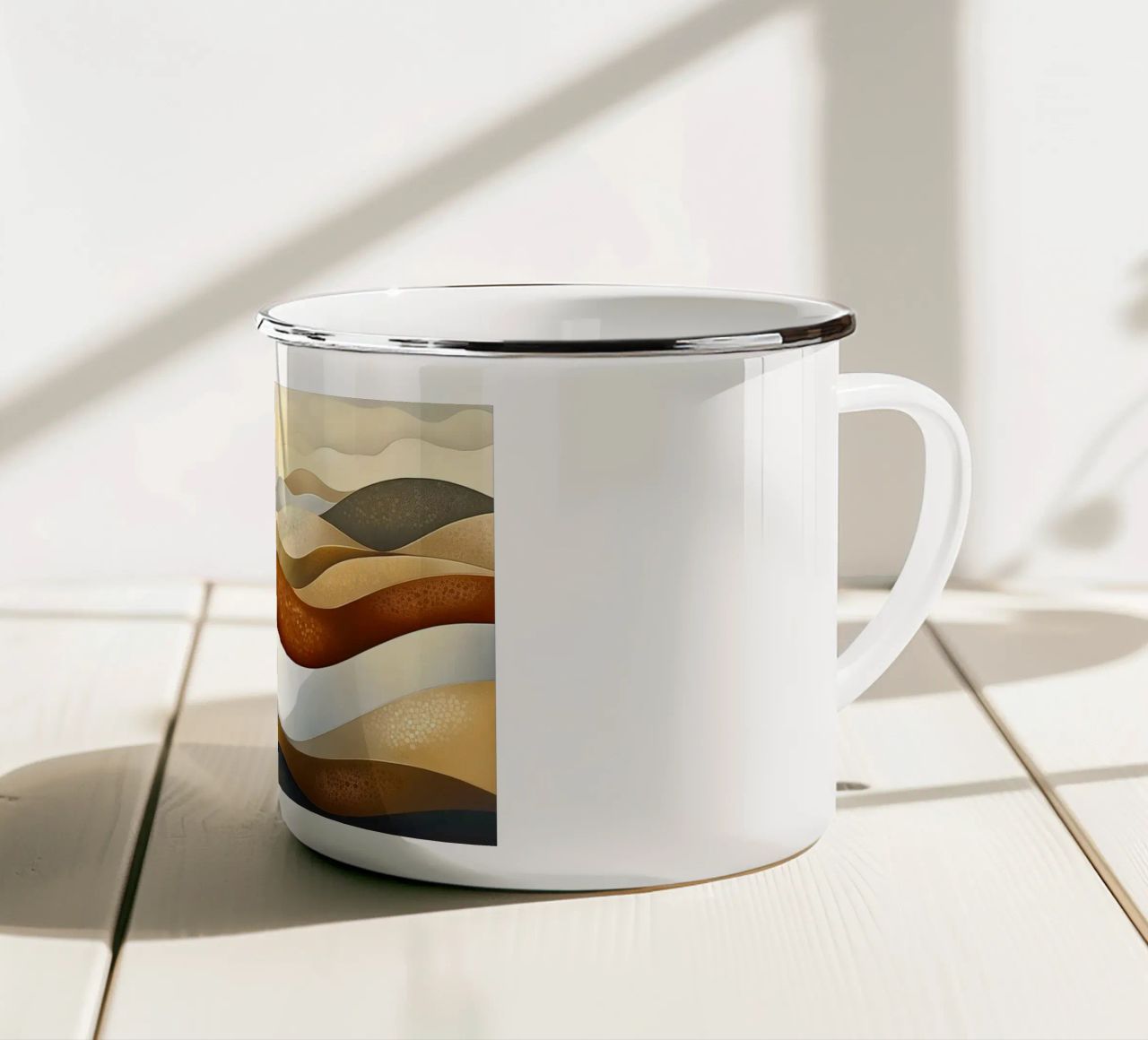 Paesaggio astratto con colori marroni tazza in smalto da Imagine