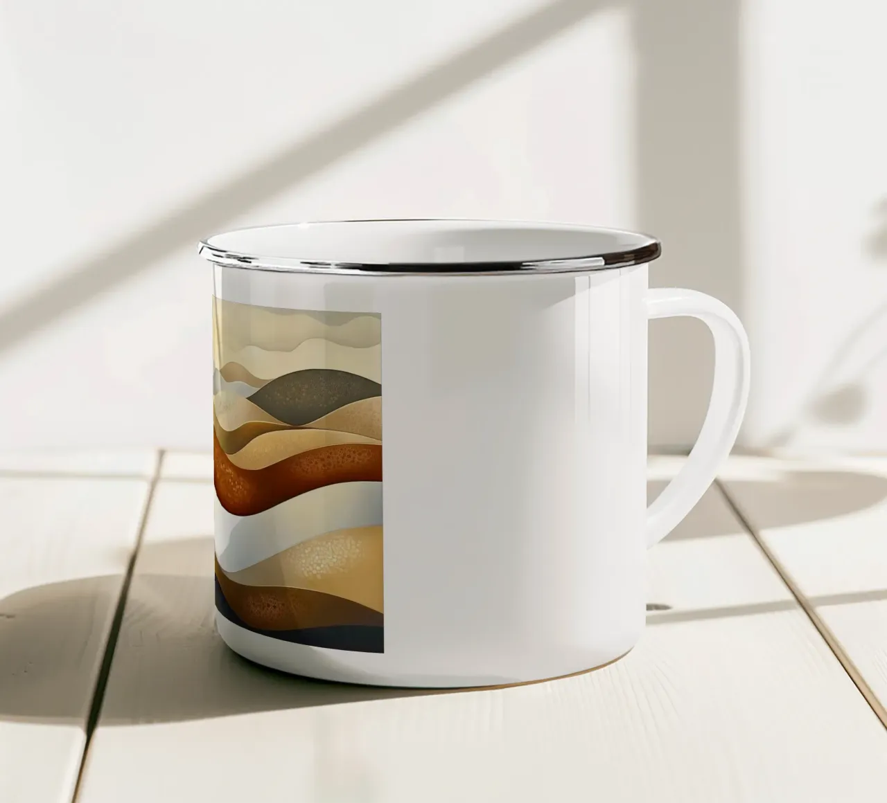 Paysage abstrait en couleurs brunes mug en émail de Imagine