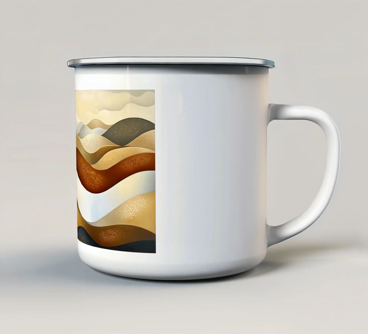 Paesaggio astratto con colori marroni tazza in smalto da Imagine
