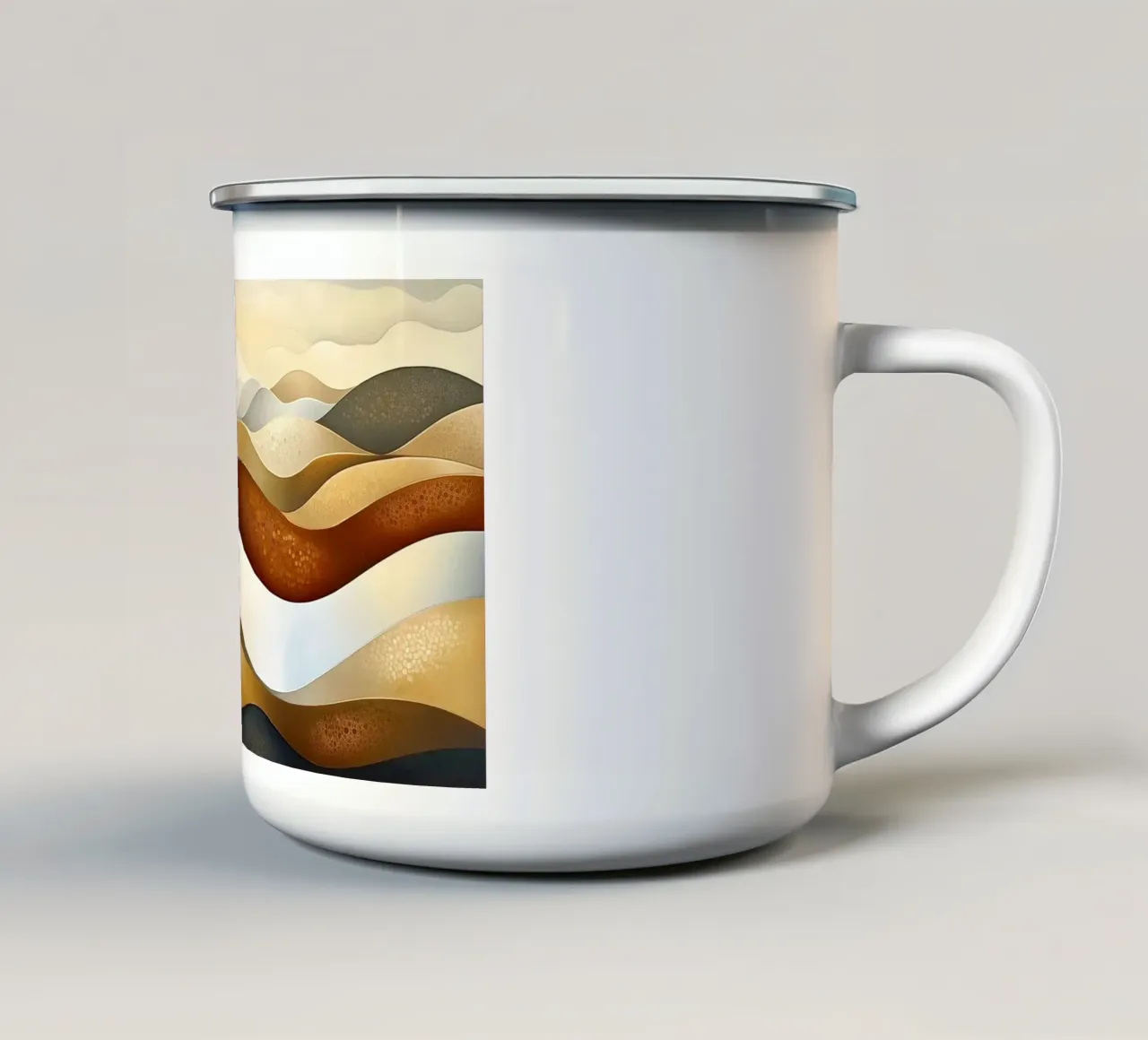 Paysage abstrait en couleurs brunes mug en émail de Imagine