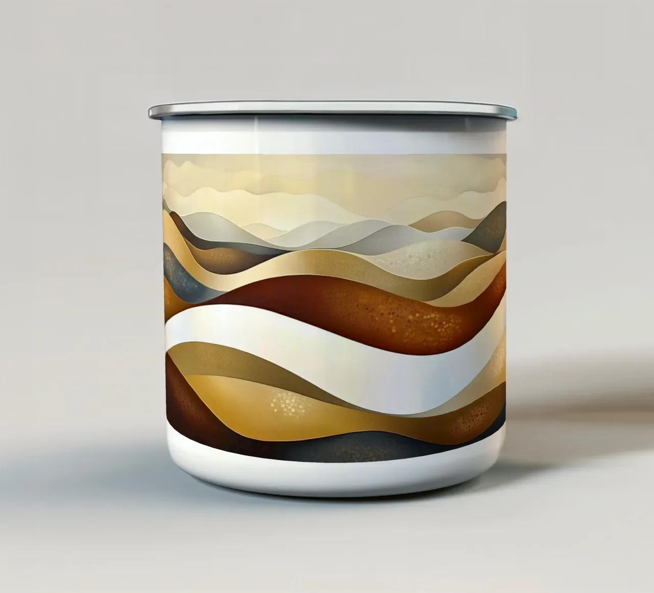 Paysage abstrait en couleurs brunes mug en émail de Imagine
