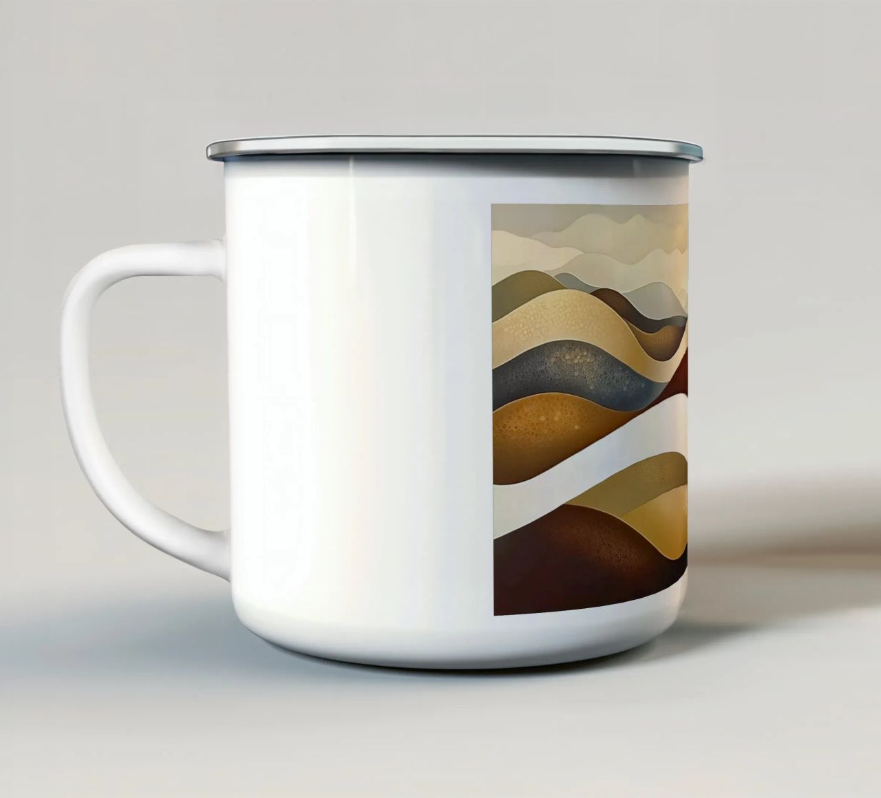 Paesaggio astratto con colori marroni tazza in smalto da Imagine