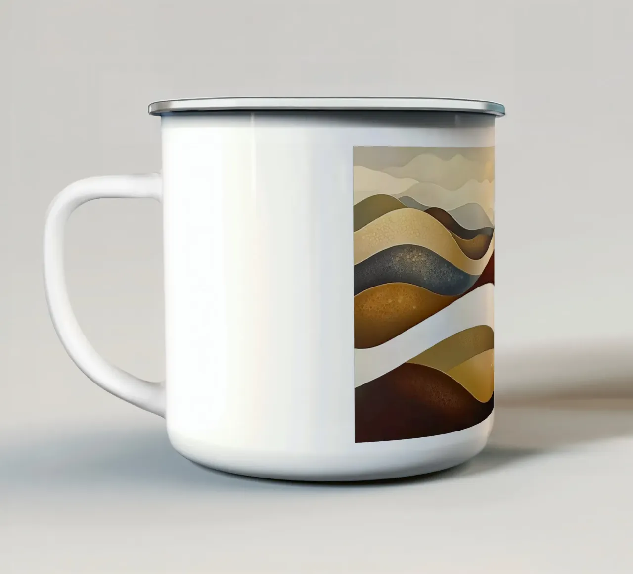 Paysage abstrait en couleurs brunes mug en émail de Imagine