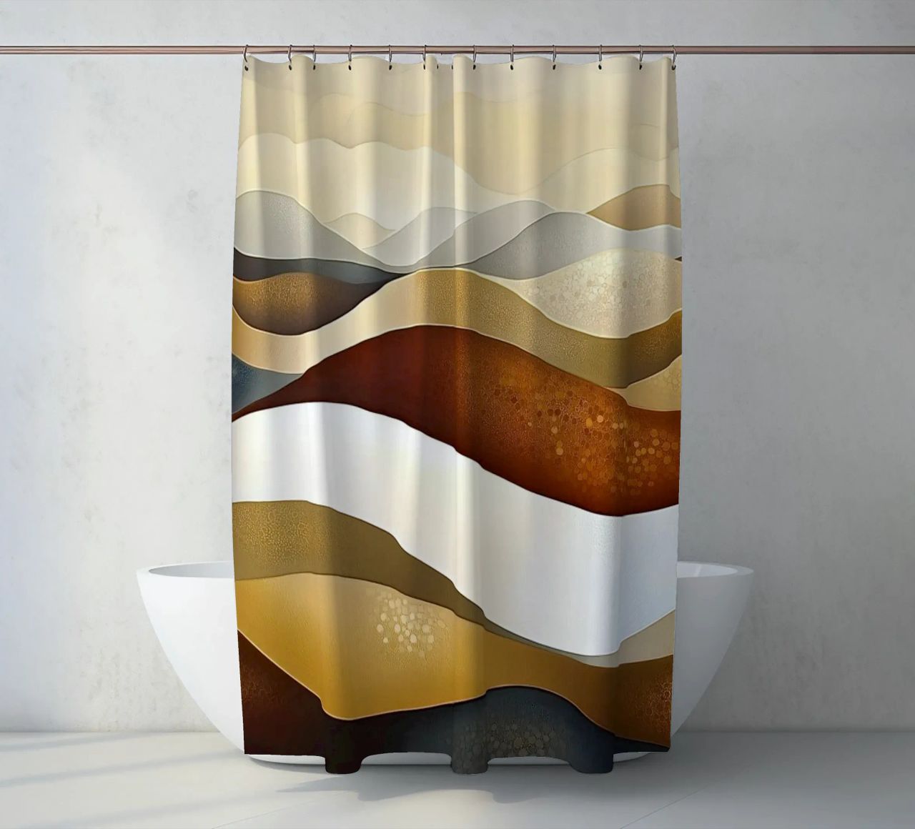 Paesaggio astratto con colori marroni tenda da doccia da Imagine