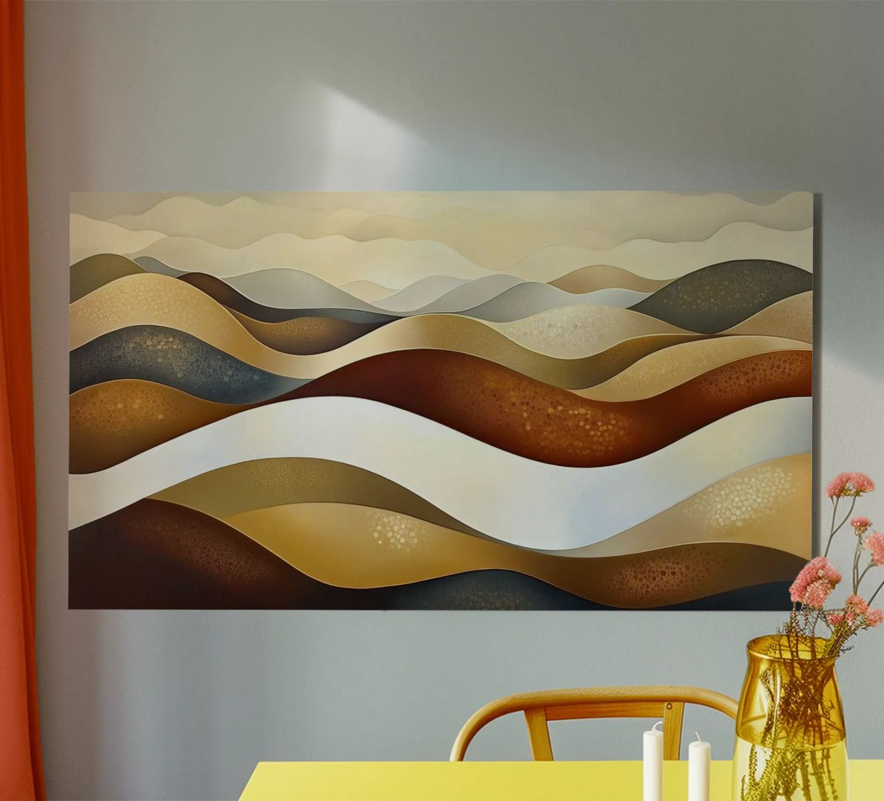 Paesaggio astratto con colori marroni alluminio dibond da Imagine
