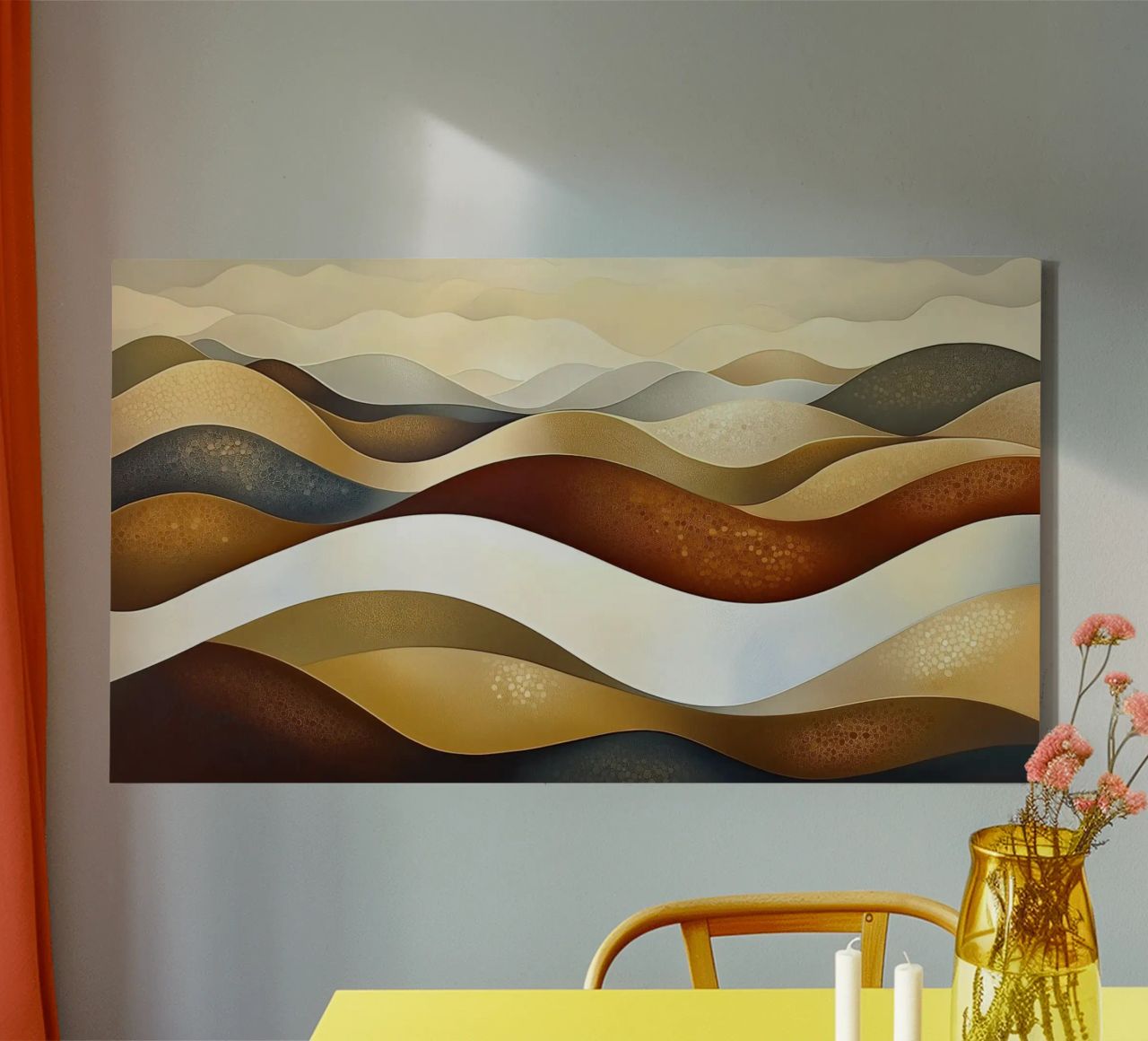 Paesaggio astratto con colori marroni tela da Imagine