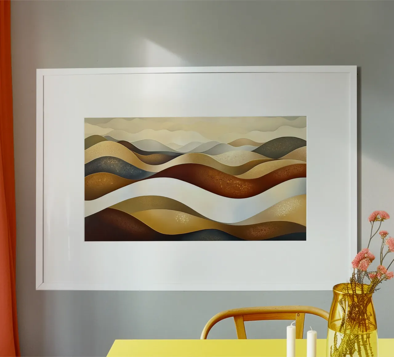 Paesaggio astratto con colori marroni carta hahnemühle da Imagine