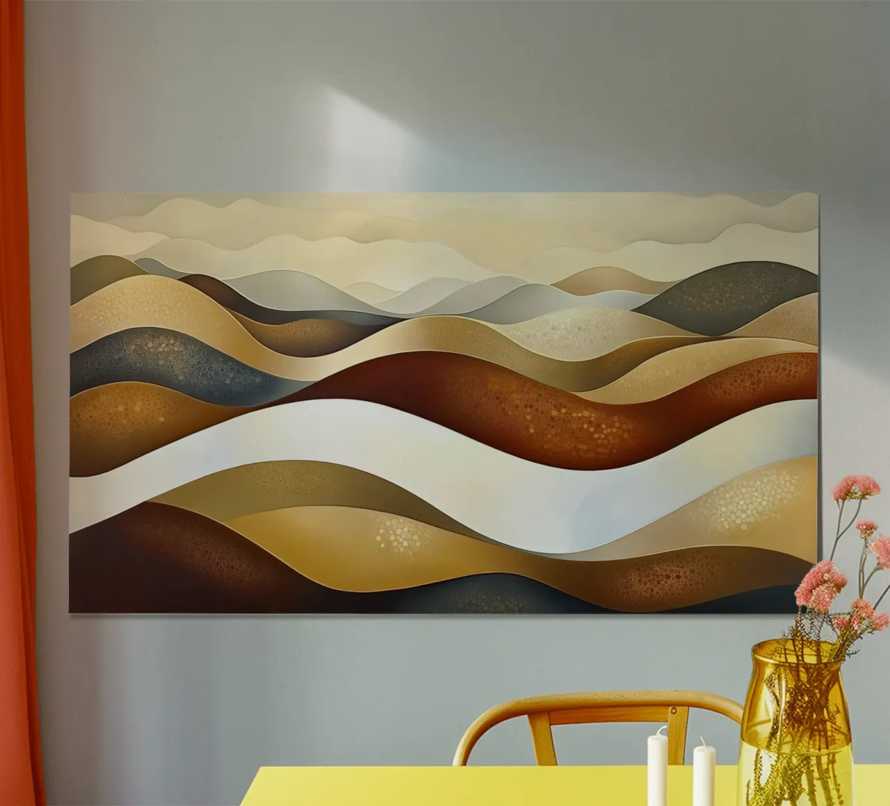 Paesaggio astratto con colori marroni carta hahnemühle da Imagine