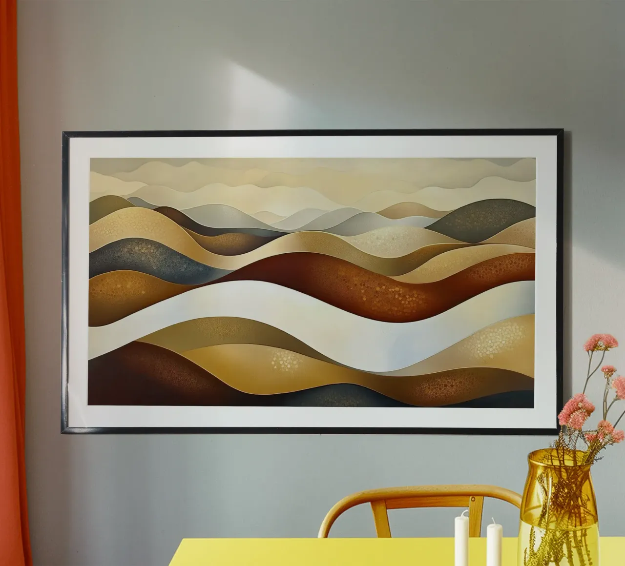 Paesaggio astratto con colori marroni carta hahnemühle da Imagine
