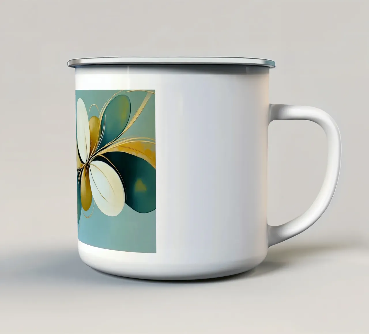 Abstract botanisch emaille mok van Imagine