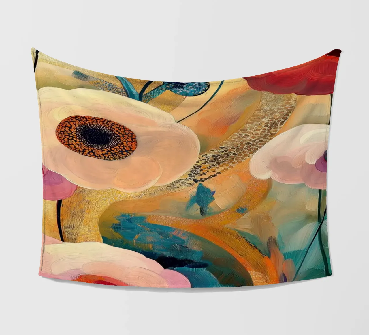 Fiori astratti coperta in pile da Imagine