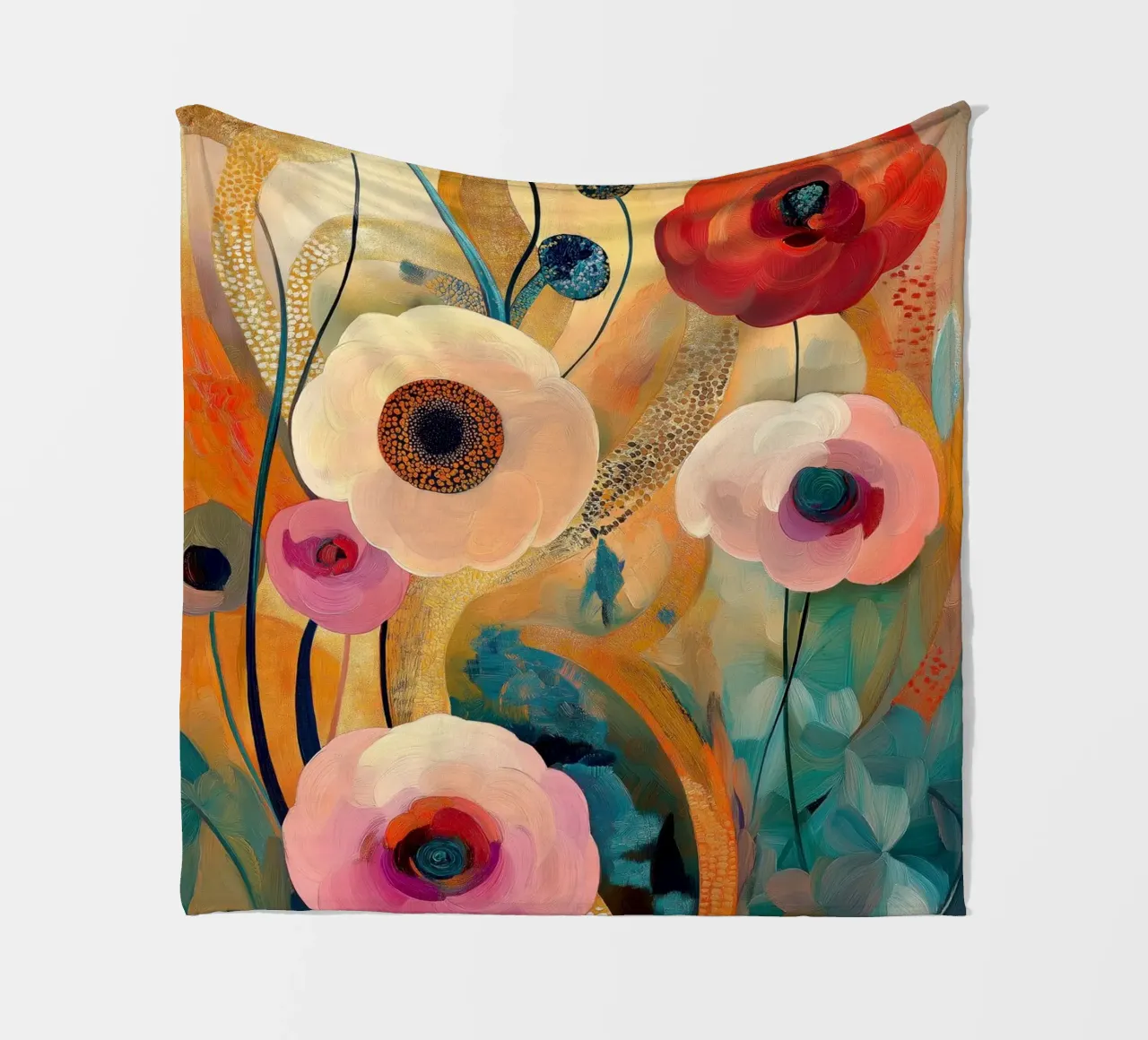 Fiori astratti coperta in pile da Imagine