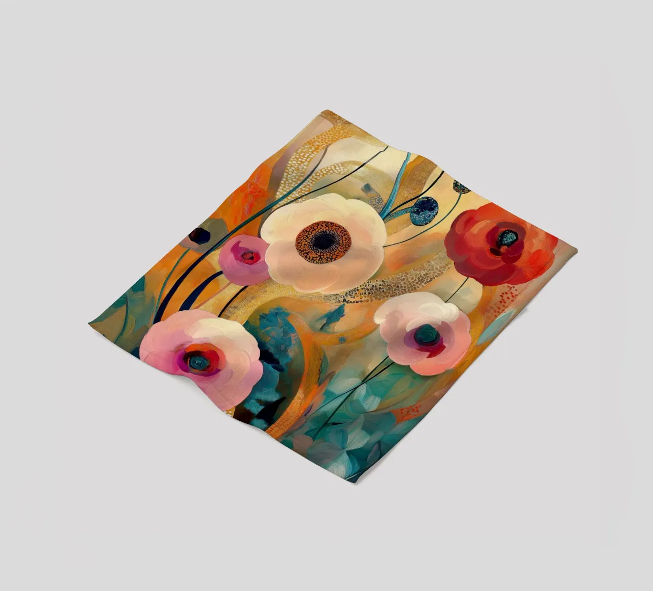 Fiori astratti coperta in pile da Imagine