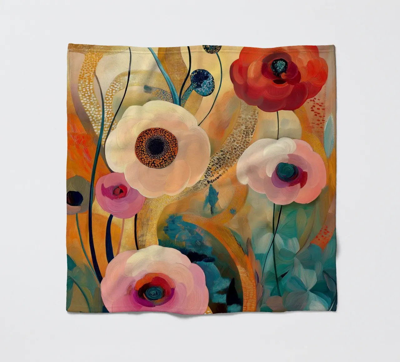 Fiori astratti coperta in pile da Imagine