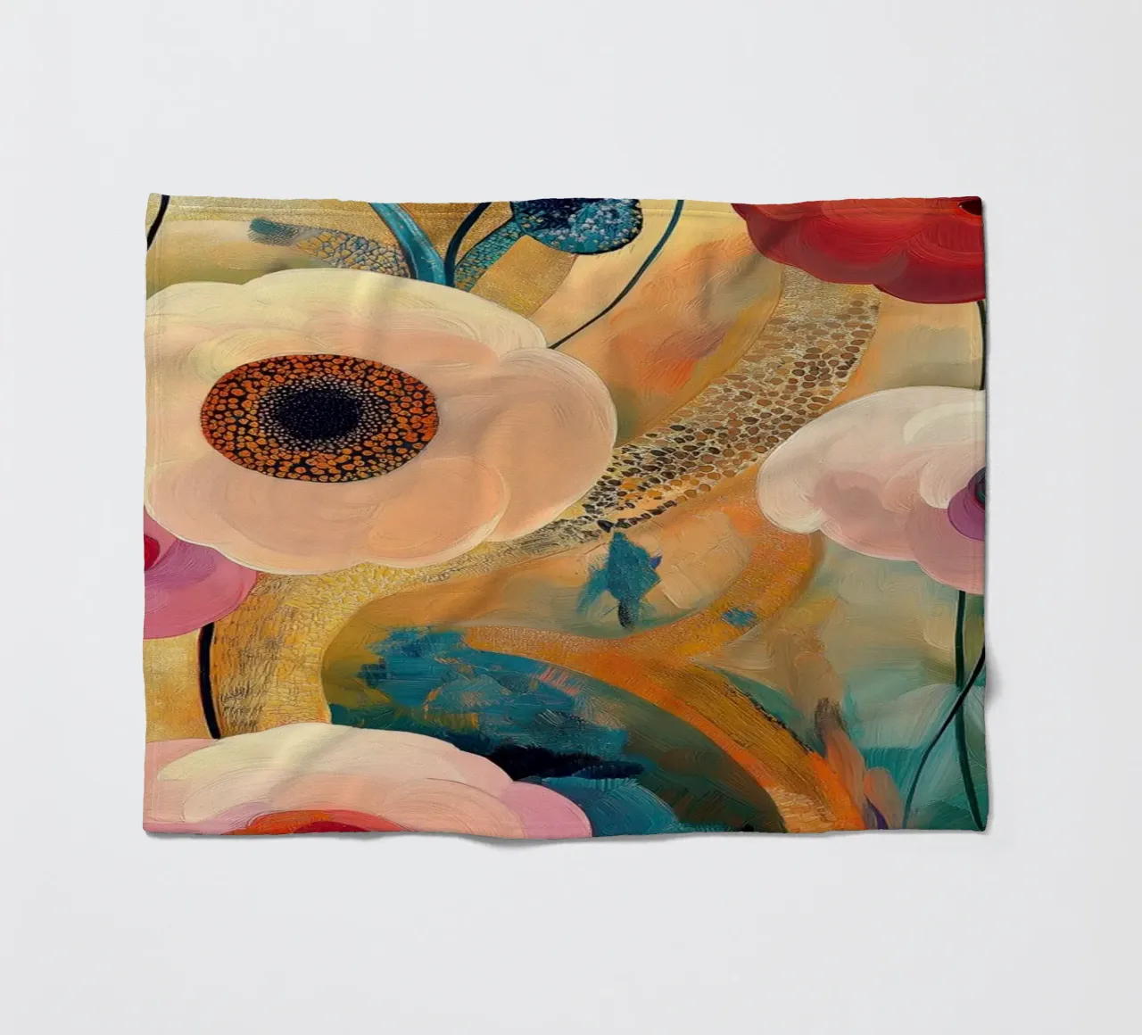 Fiori astratti coperta in pile da Imagine