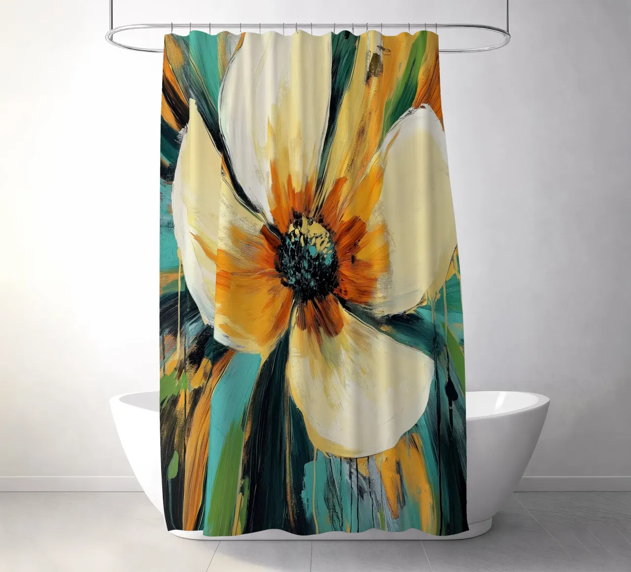 Bloem abstract shower curtain by Imagine