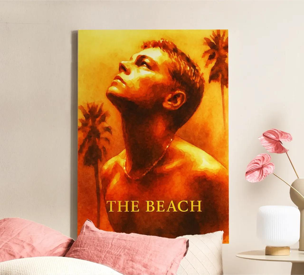 the beach repainting imagination reproduction canvas with Floater frame by SIQAYA