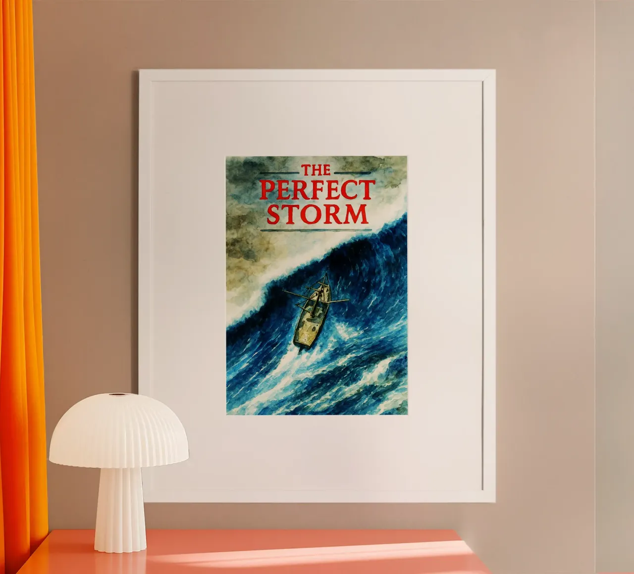 la tempête parfaite l'imagination de repeindre poster avec cadre en bois de SIQAYA
