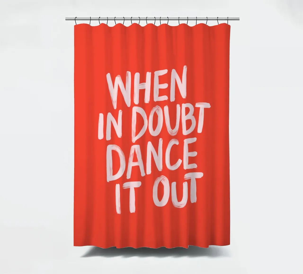 Im Zweifelsfall tanzen Sie es aus Rot Rosa Typografie drucken Duschvorhang von THE MOTIVATED TYPE