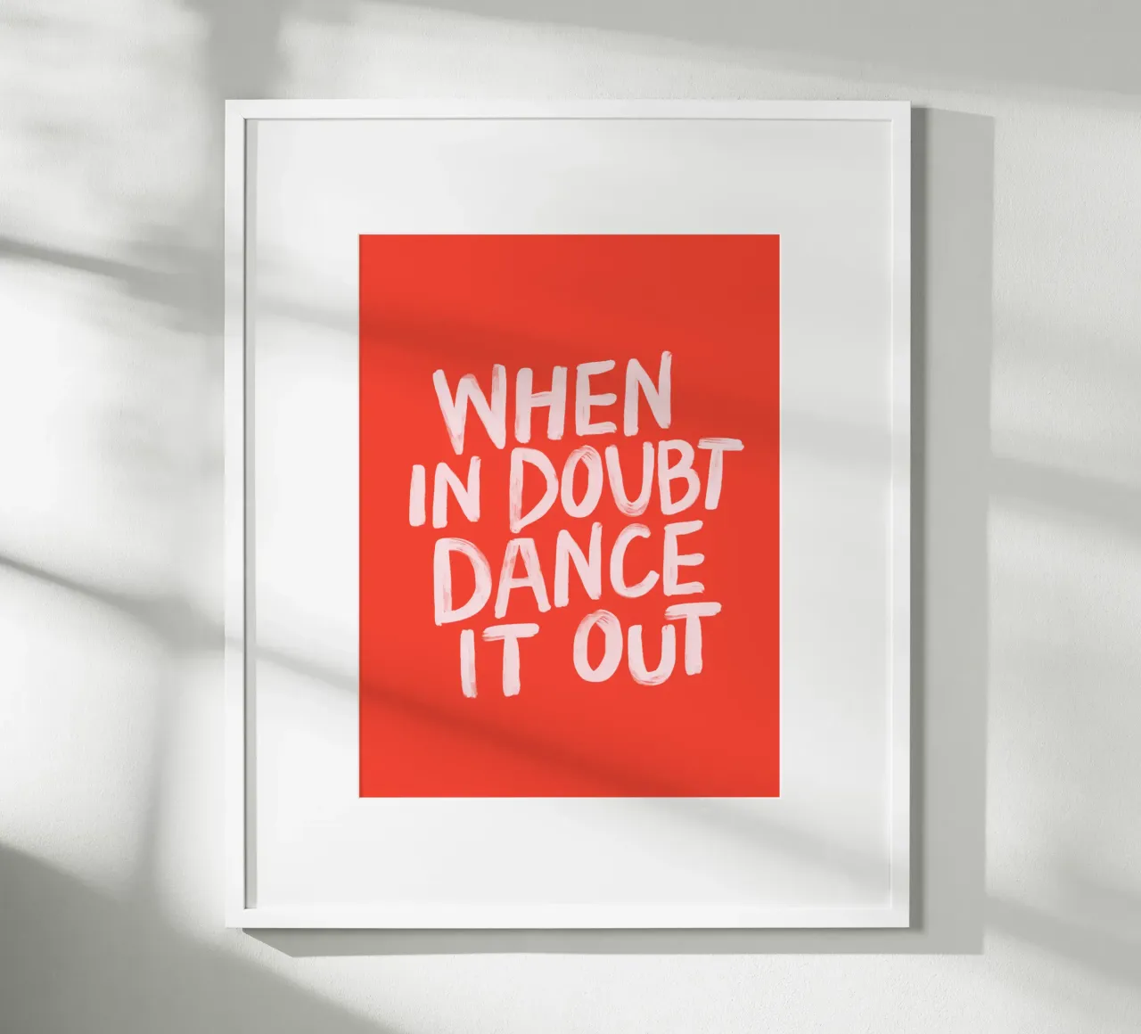 When In Doubt Dance it Out Red Pink Typography Print hahnemühle by THE MOTIVATED TYPE