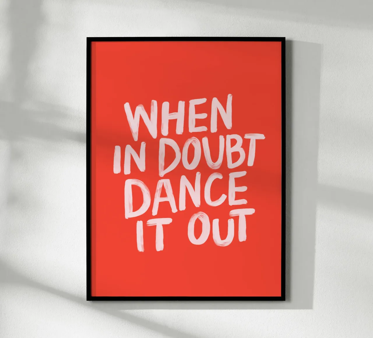 When In Doubt Dance it Out Red Pink Typography Print hahnemühle by THE MOTIVATED TYPE