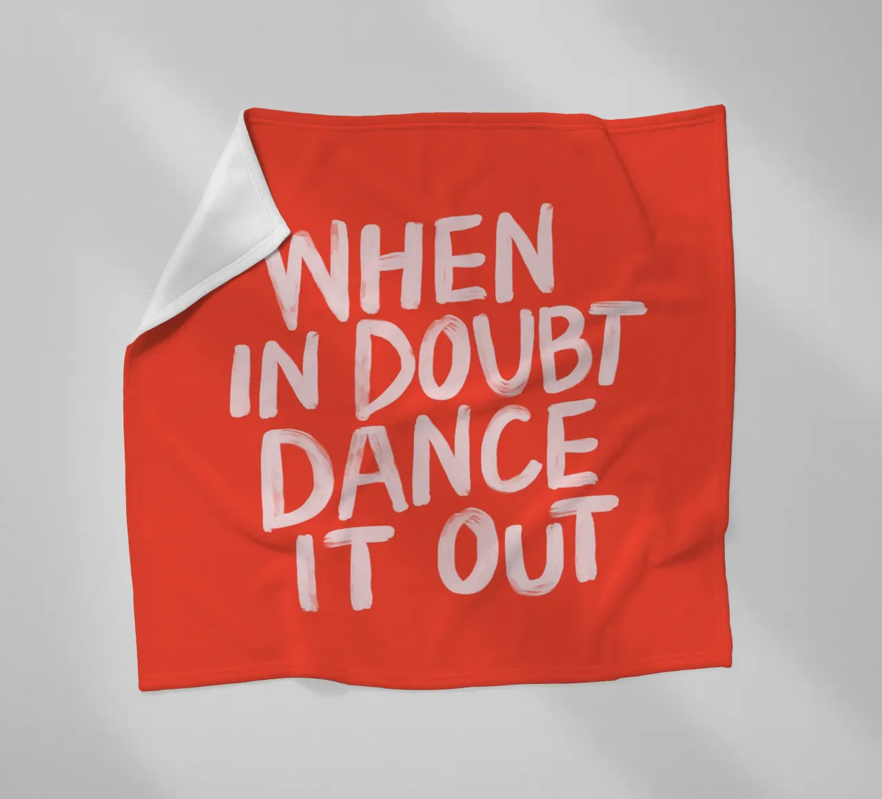 When In Doubt Dance it Out Red Pink Typography Print fleece blanket by THE MOTIVATED TYPE
