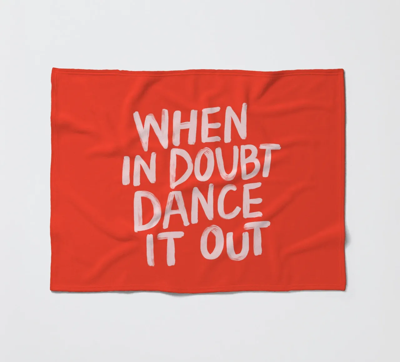 When In Doubt Dance it Out Red Pink Typography Print fleece blanket by THE MOTIVATED TYPE
