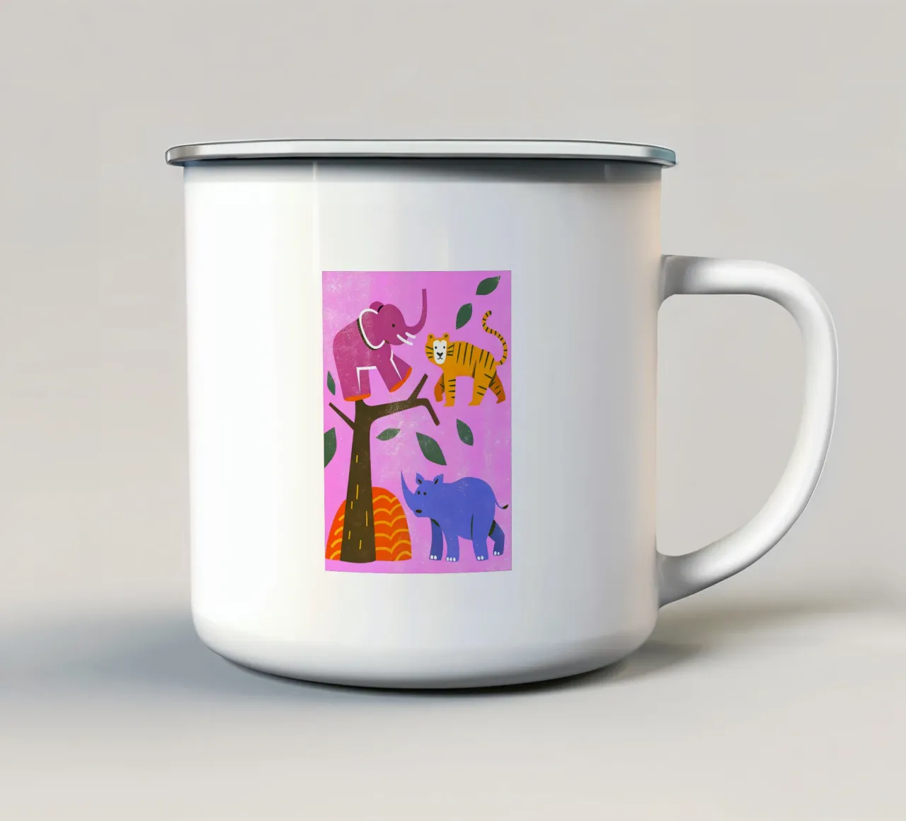 Retro-Pop-Zoo Emaille Tasse von THE LATEST SHOP