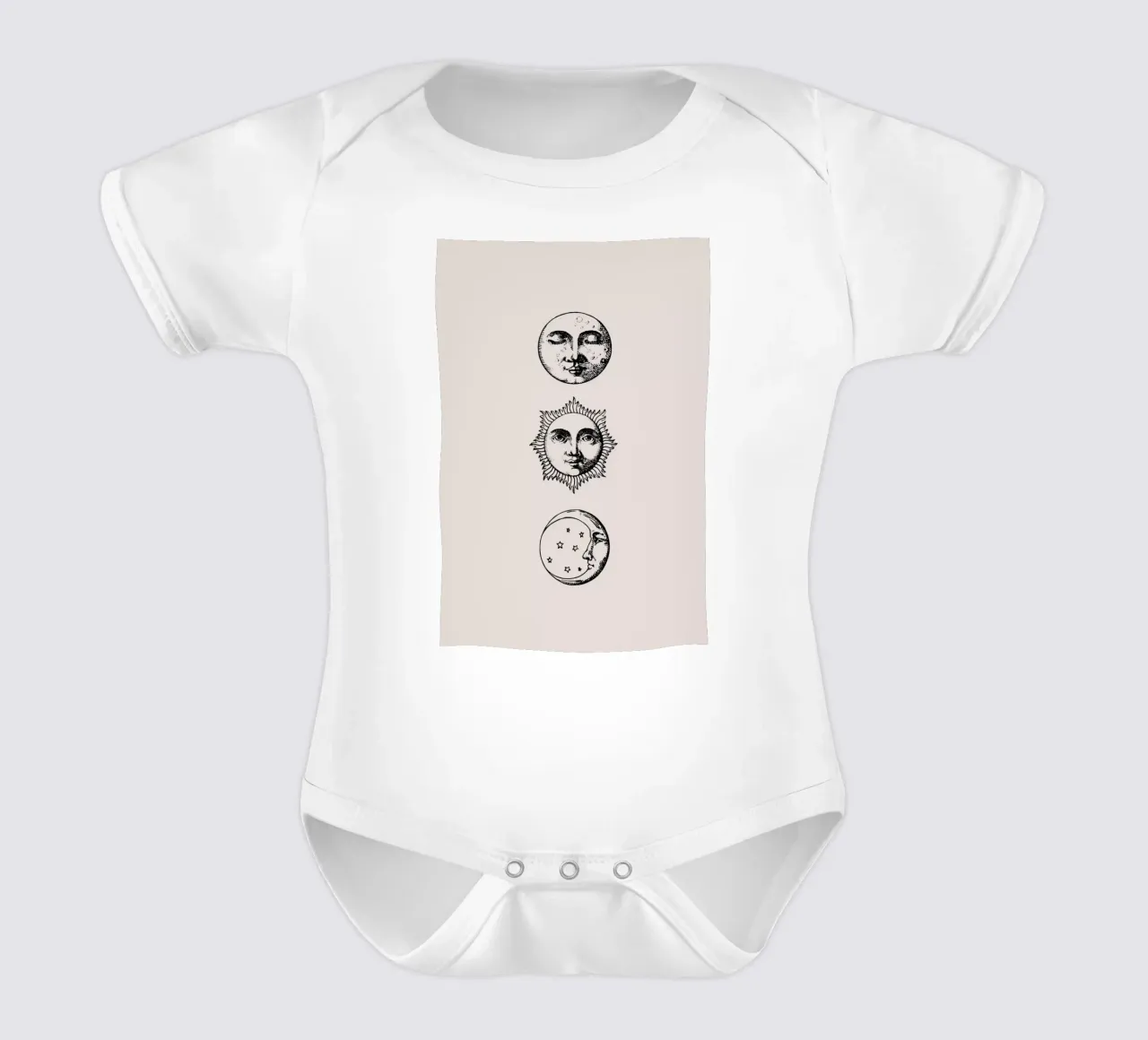 Night and Day short-sleeve baby romper by Flora & Fauna