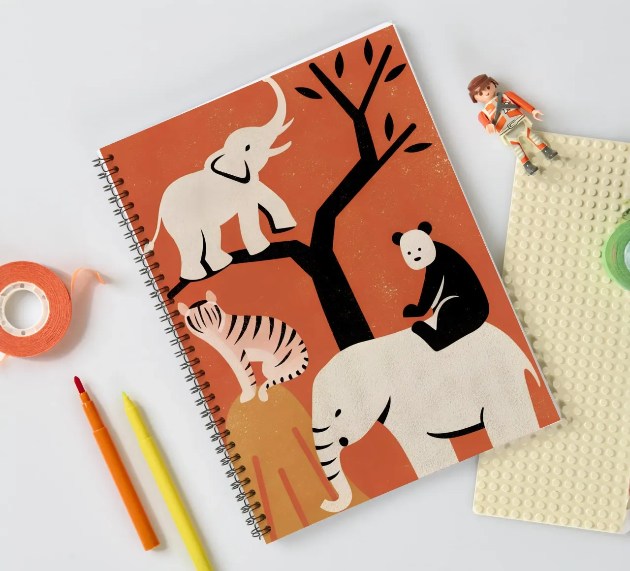 Retro Pop Zoo spiral notebook by THE LATEST SHOP