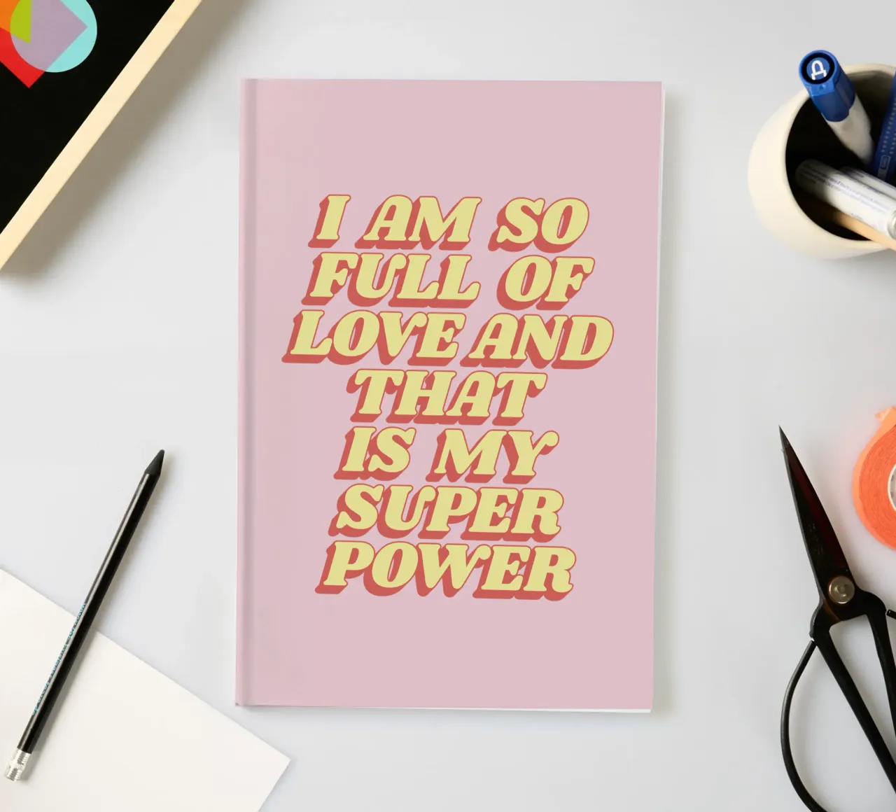 I Am So Full of Love and That is My Super Power Typography notebook by THE MOTIVATED TYPE