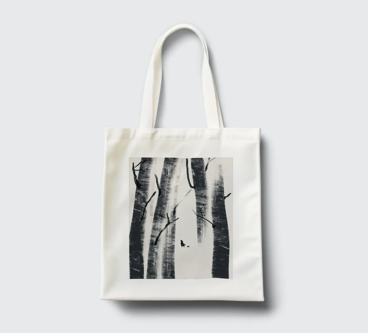 Girl and her cat tote bag by Little Dean