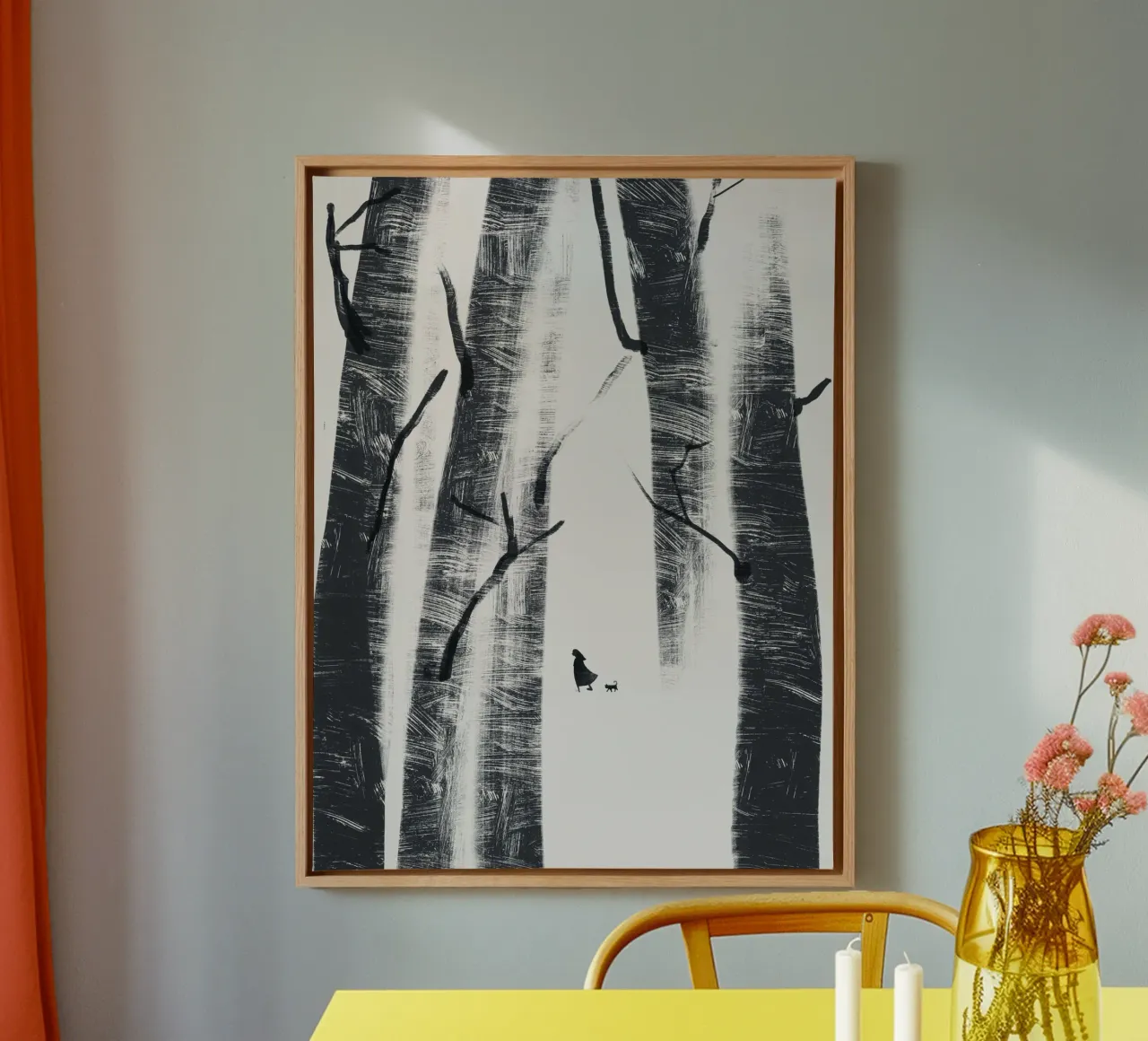 Girl and her cat canvas by Little Dean