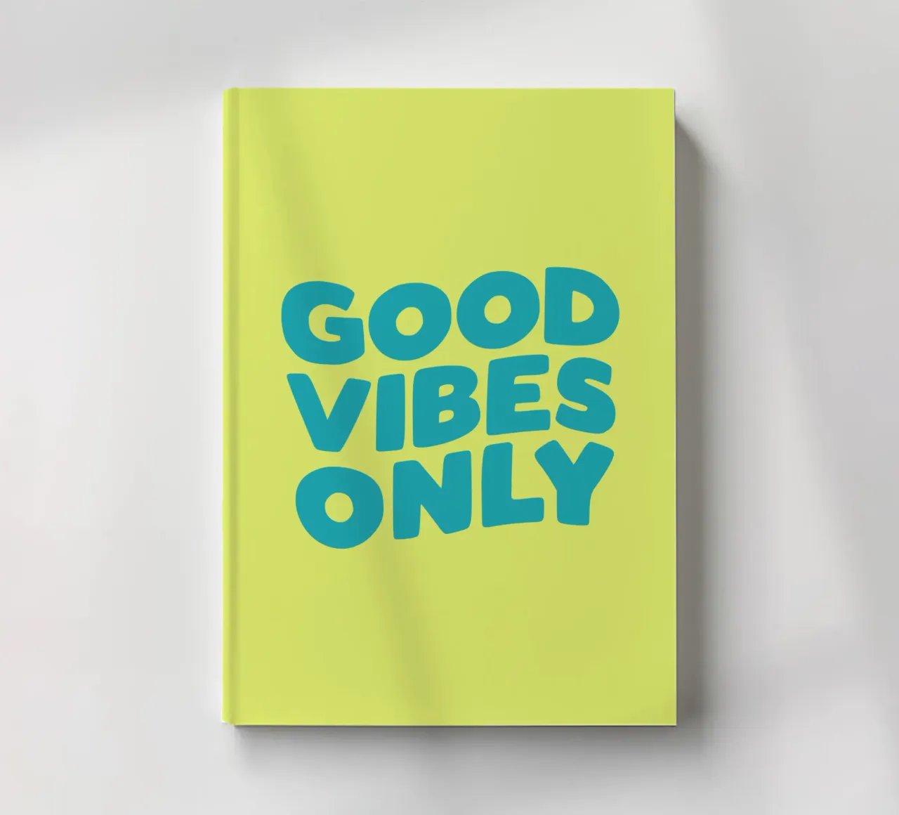 Stampa tipografica Good Vibes Only Giallo e Blu diario da THE MOTIVATED TYPE