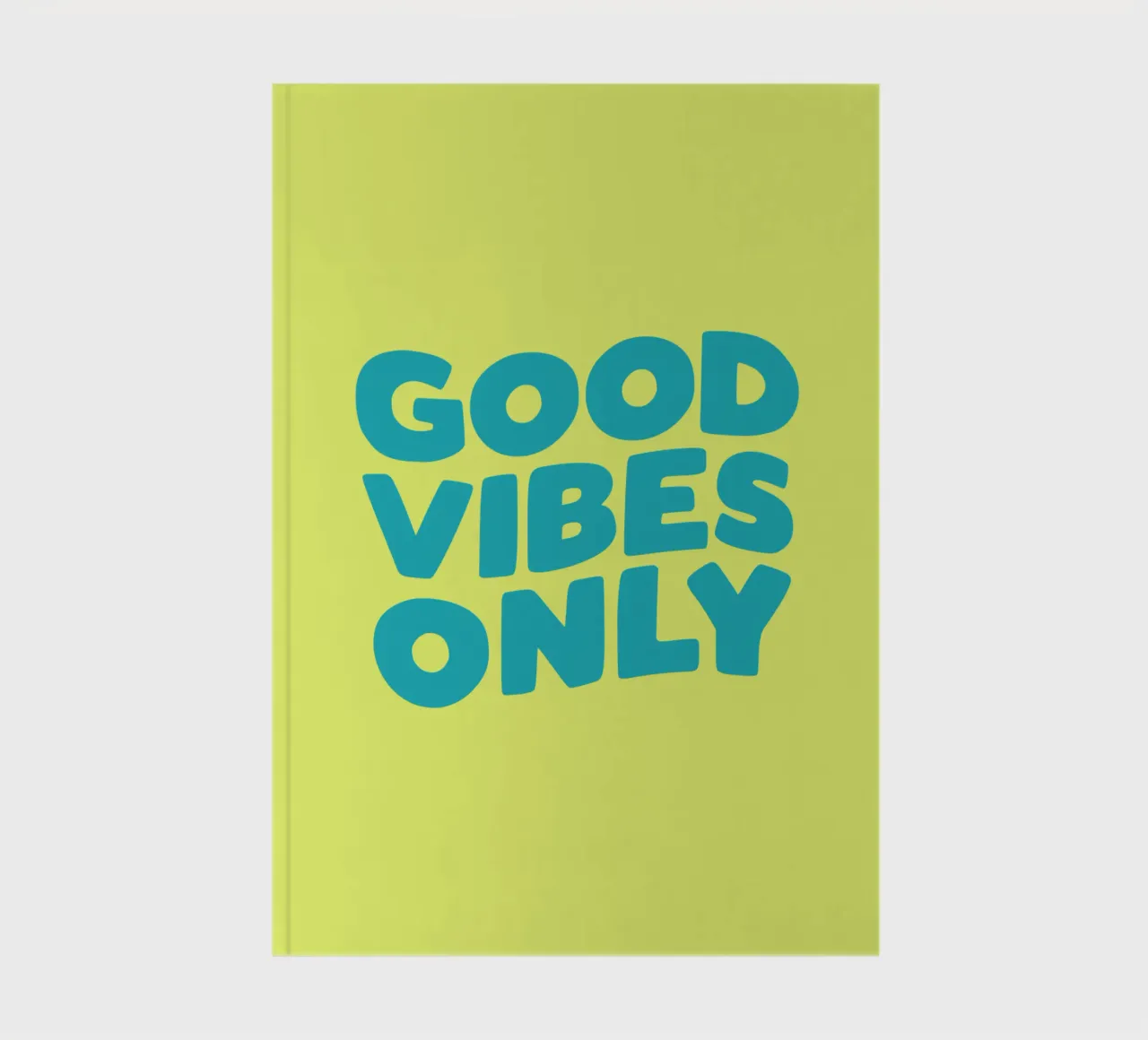 Good Vibes Only Typography Print jaune et bleu carnet de notes de THE MOTIVATED TYPE