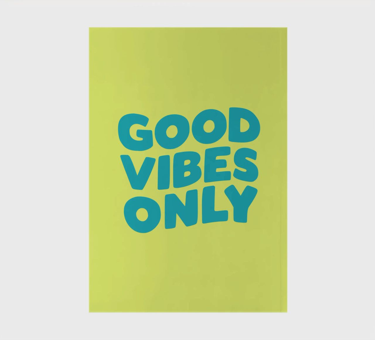 Good Vibes Only Typography Print jaune et bleu carnet de notes de THE MOTIVATED TYPE