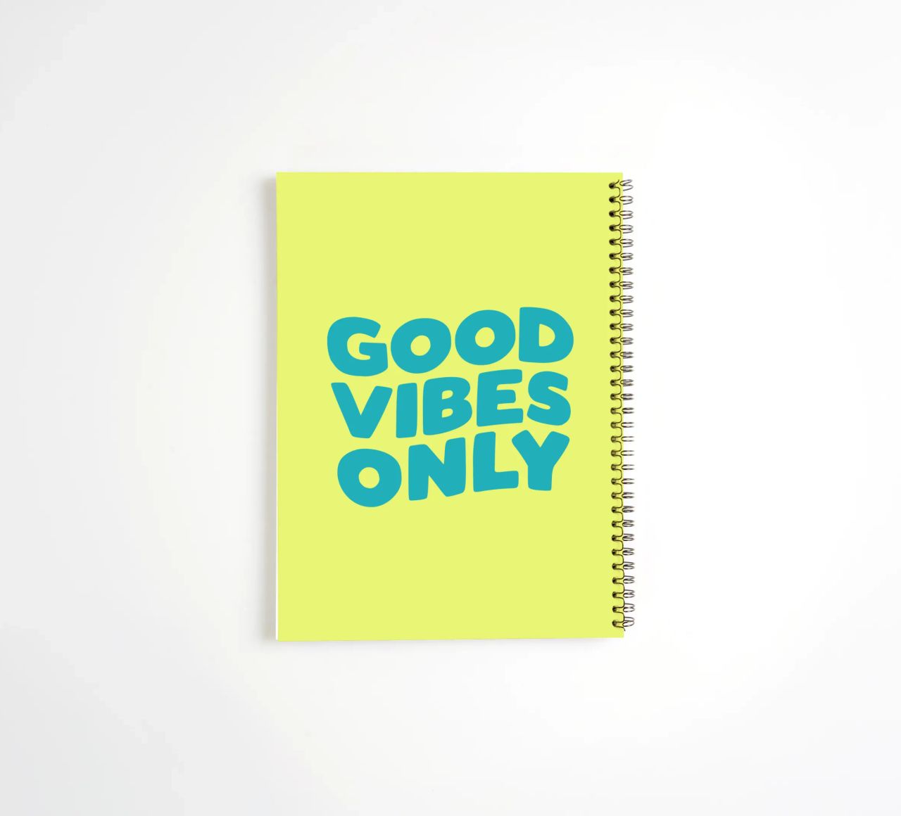 Good Vibes Only Typography Print jaune et bleu carnet à spirale de THE MOTIVATED TYPE