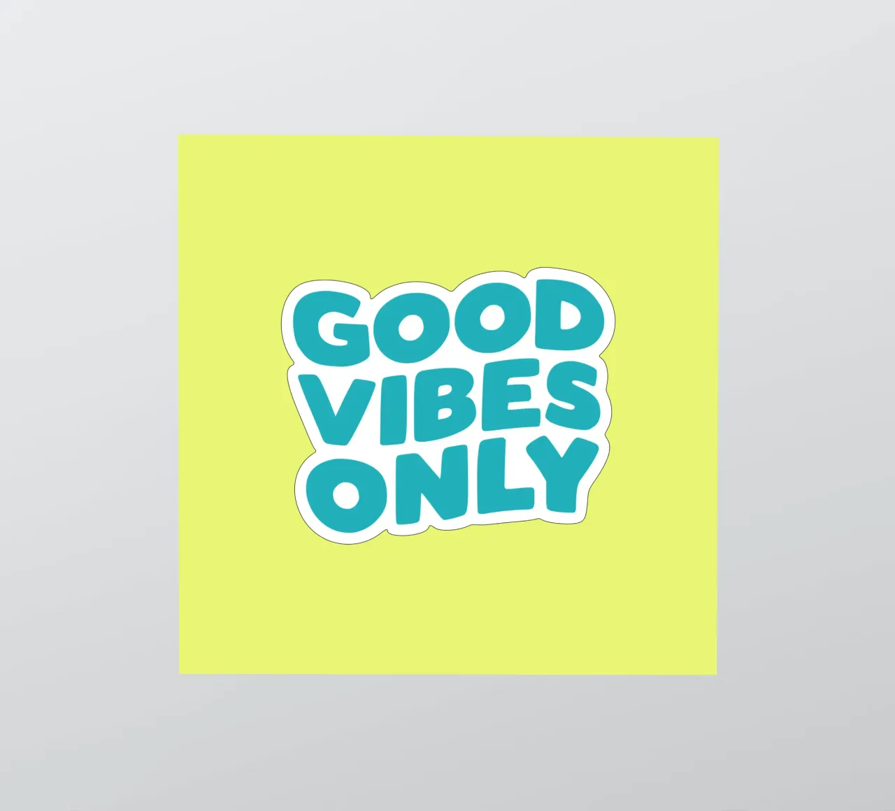Good Vibes Only Typography Print jaune et bleu autocollant de THE MOTIVATED TYPE