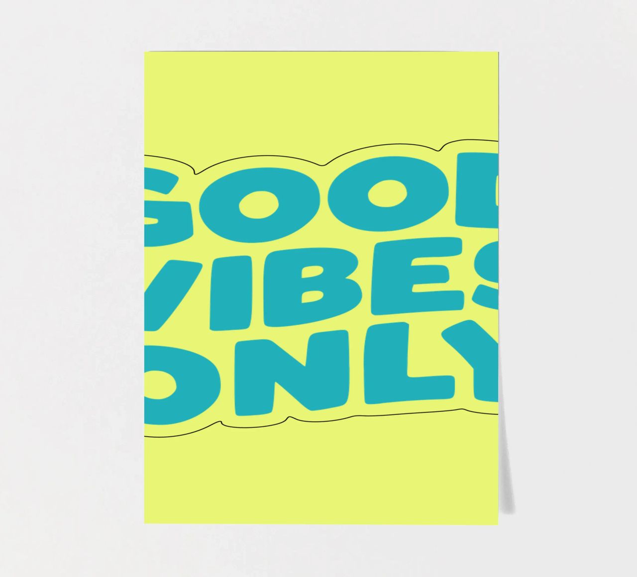 Good Vibes Only Typography Print jaune et bleu planche autocollant de THE MOTIVATED TYPE