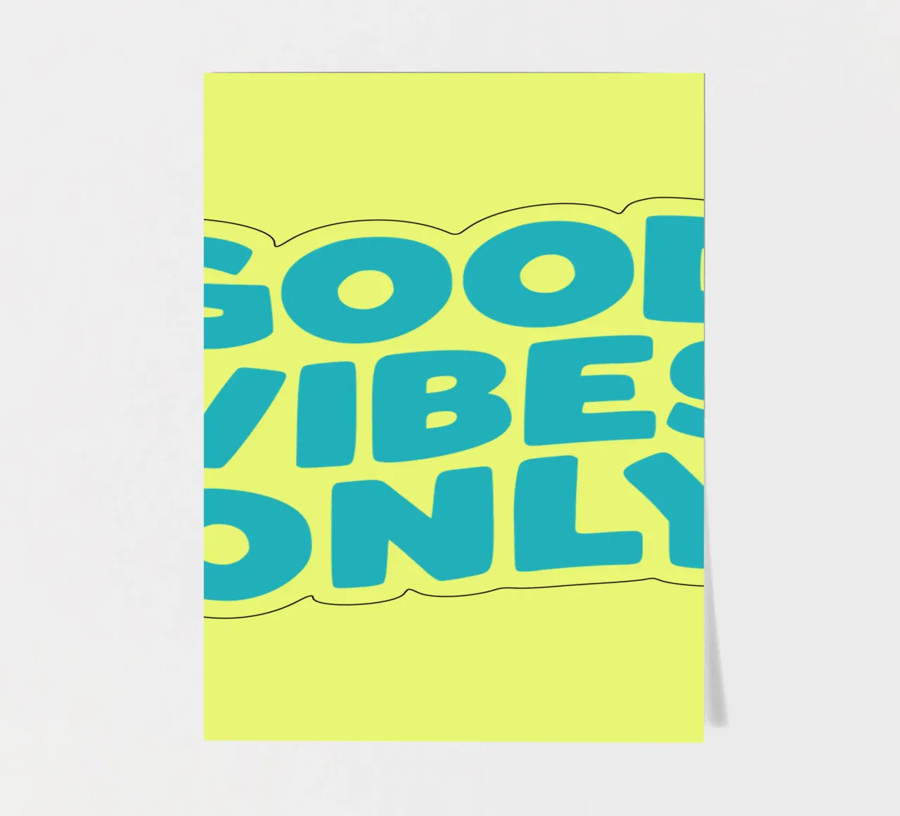 Good Vibes Only Typography Print jaune et bleu planche autocollant de THE MOTIVATED TYPE